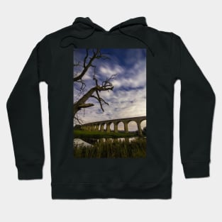 River Wharfe and Arthington Viaduct under Moonlight Hoodie